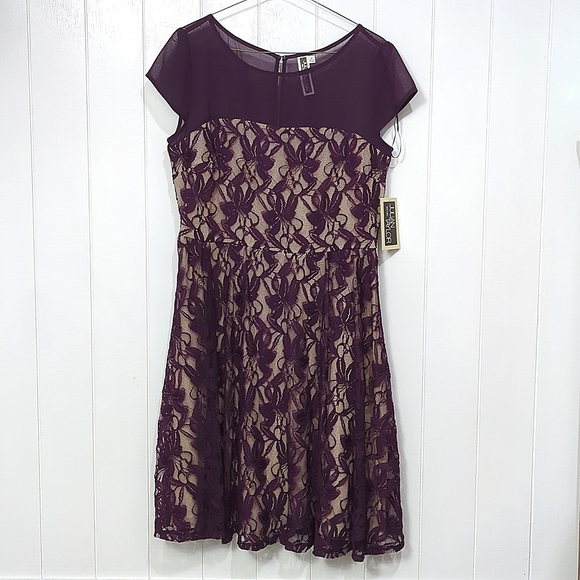 ⭐NWT NY Julian Taylor lace plum dress - Picture 2 of 9
